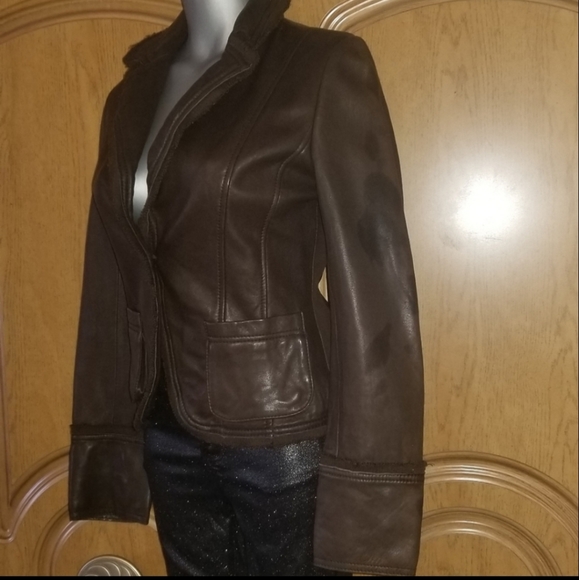 CHOCOLATE BUTTER SOFT LEATHER JACKET-VINTAGE - Picture 6 of 8